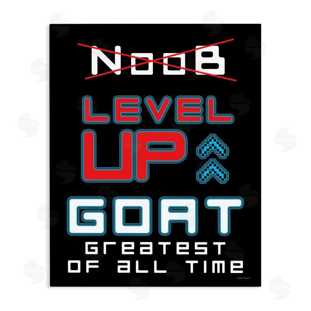 Yass Naffas Designs Greatest Of All Time Gamer Stretched Canvas Wall Art Print