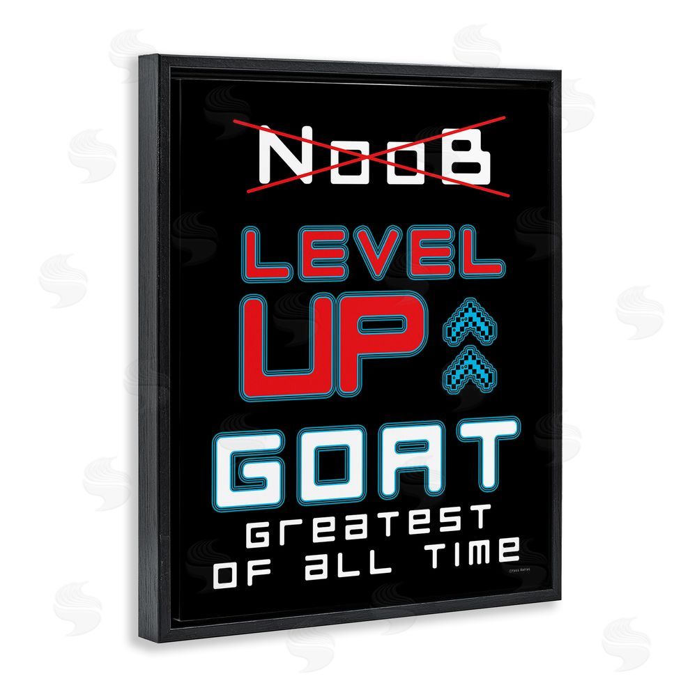 Yass Naffas Designs Greatest Of All Time Gamer Black Floating Frame Canvas Wall Art Print