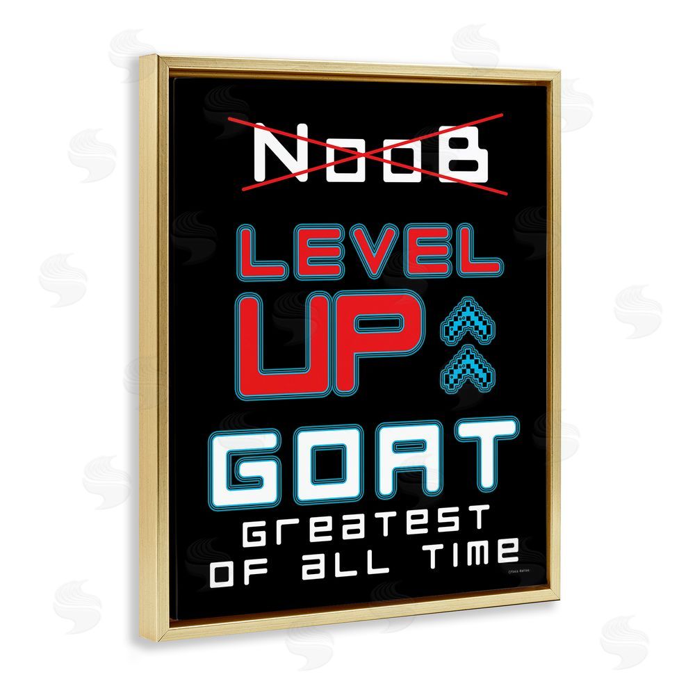 Yass Naffas Designs Greatest Of All Time Gamer Gold Floating Frame Canvas Wall Art Print