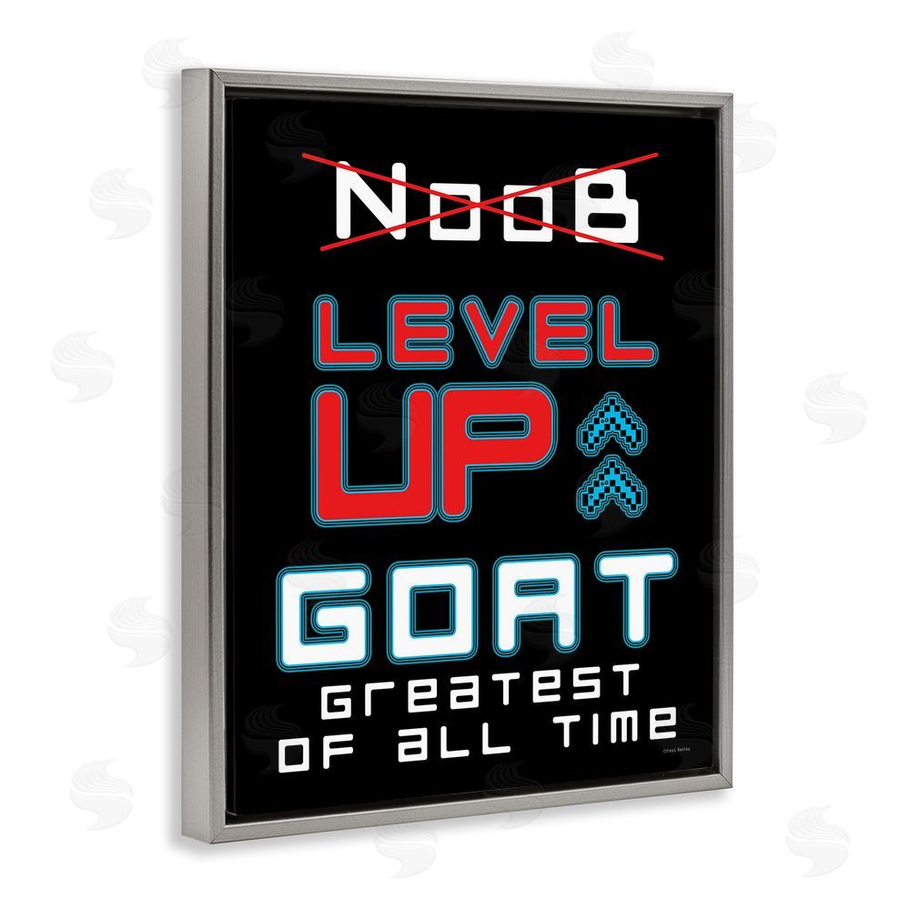 Yass Naffas Designs Greatest Of All Time Gamer Gray Floating Frame Canvas Wall Art Print