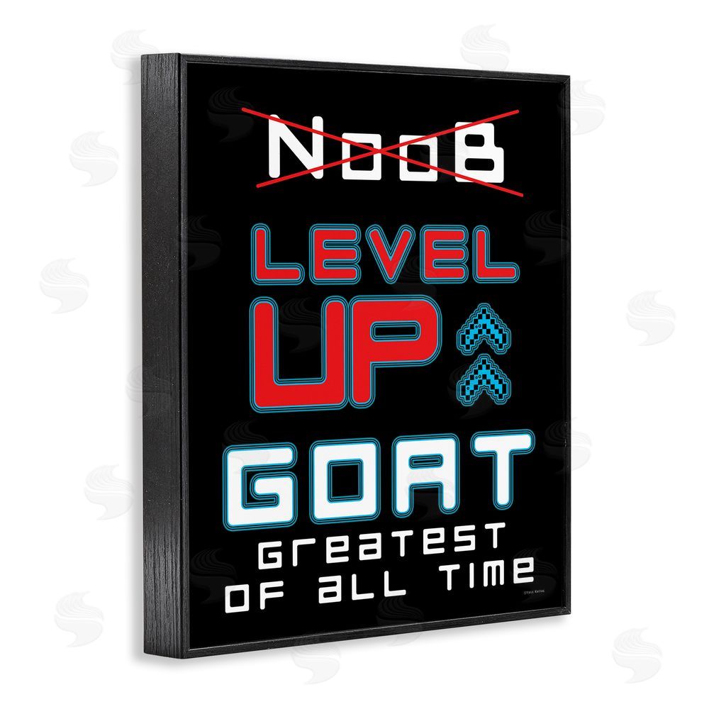 Yass Naffas Designs Greatest Of All Time Gamer Black Framed Giclee Wall Art Print