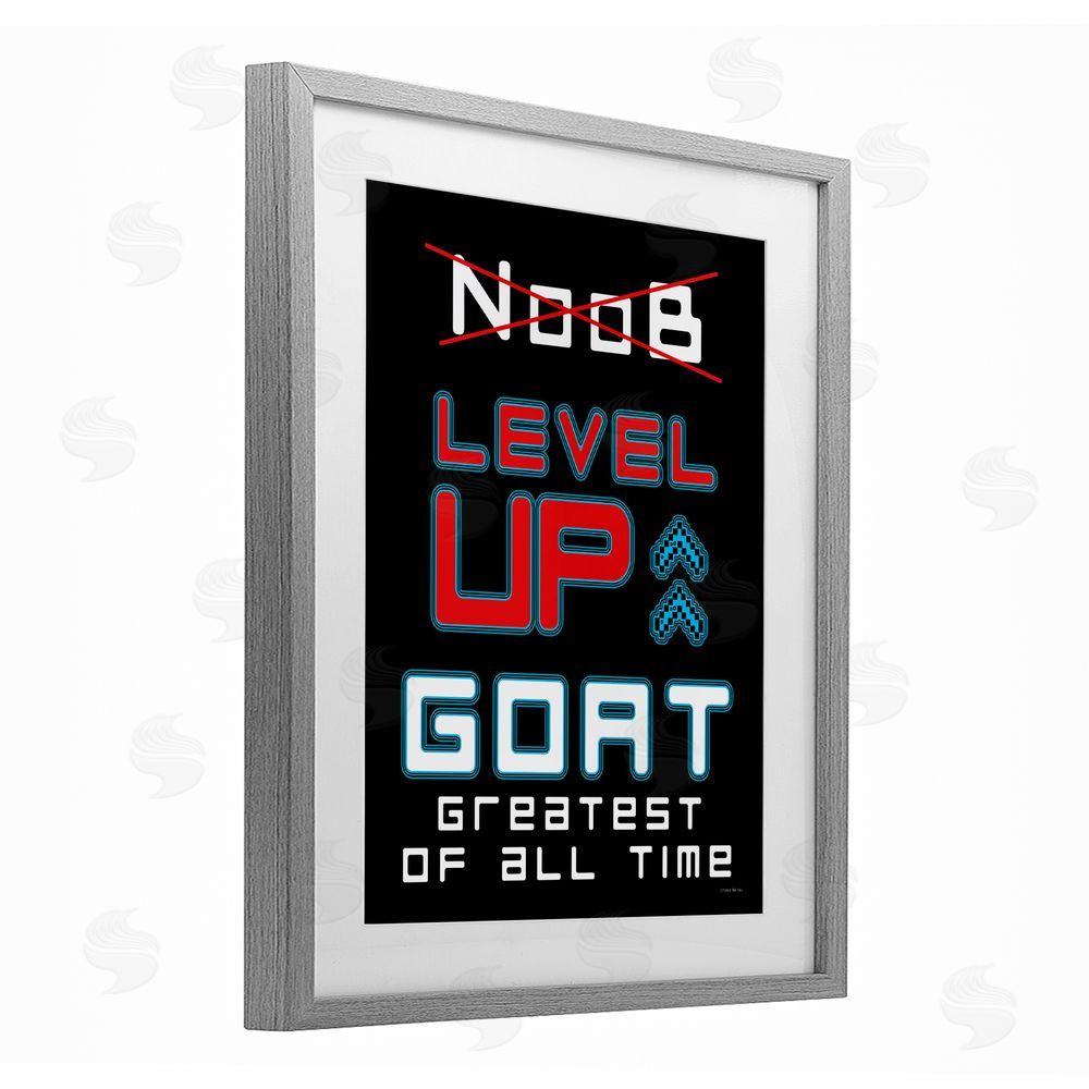 Yass Naffas Designs Greatest Of All Time Gamer Gray Framed Print Under Glass Wall Art