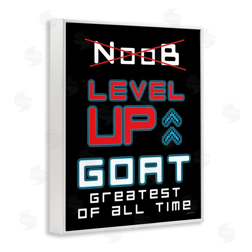Yass Naffas Designs Greatest Of All Time Gamer White Framed Giclee Wall Art Print