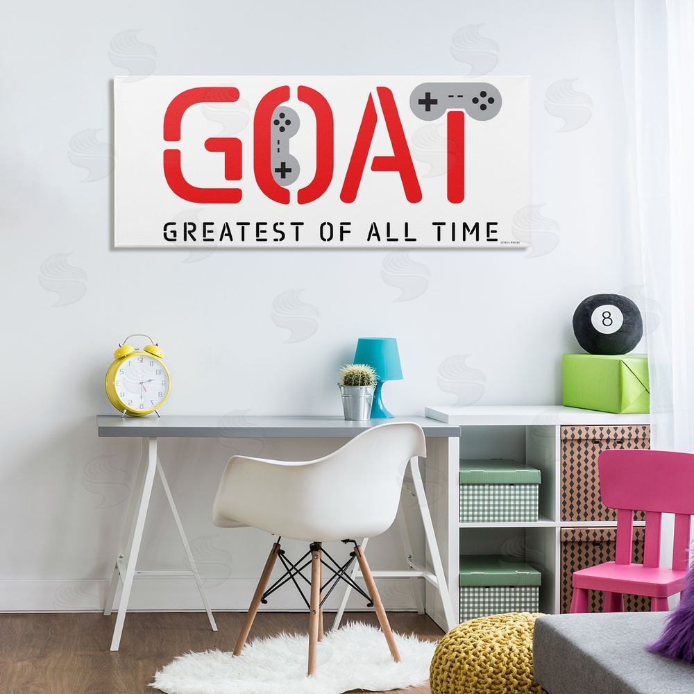Yass Naffas Designs The GOAT Gamer Stretched Canvas Wall Art in Room