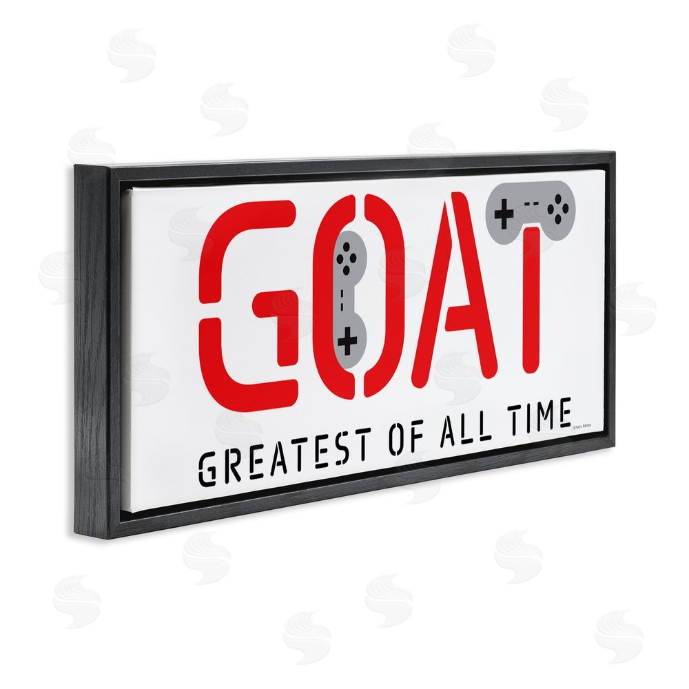 Yass Naffas Designs The GOAT Gamer Black Floating Frame Canvas Wall Art Print