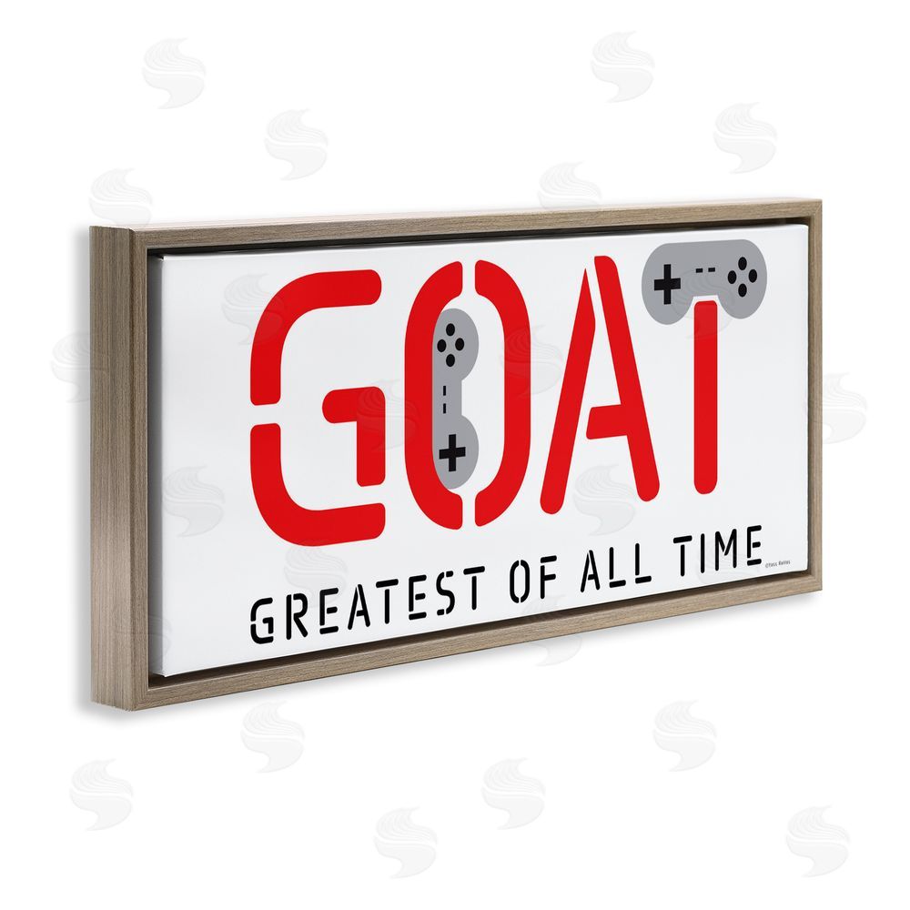 Yass Naffas Designs The GOAT Gamer Brown Floating Frame Canvas Wall Art Print
