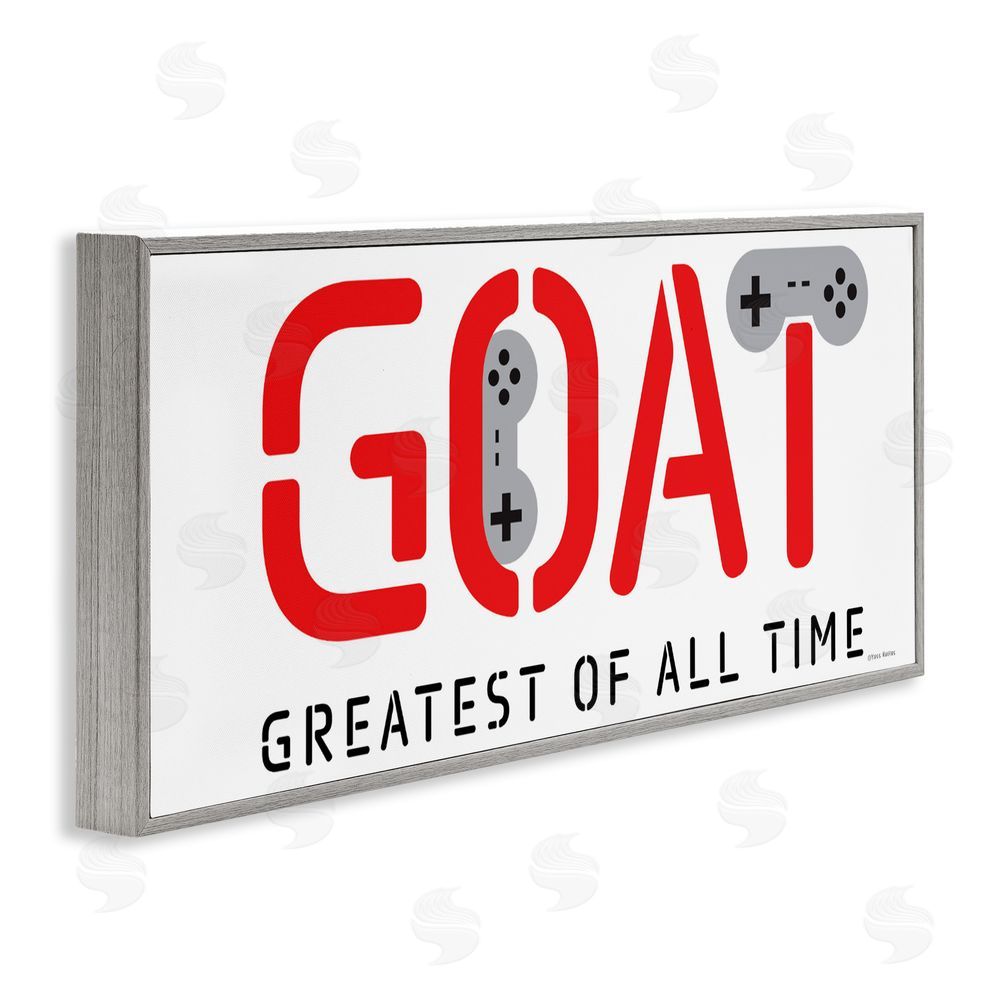 Yass Naffas Designs The GOAT Gamer Gray Framed Giclee Wall Art Print