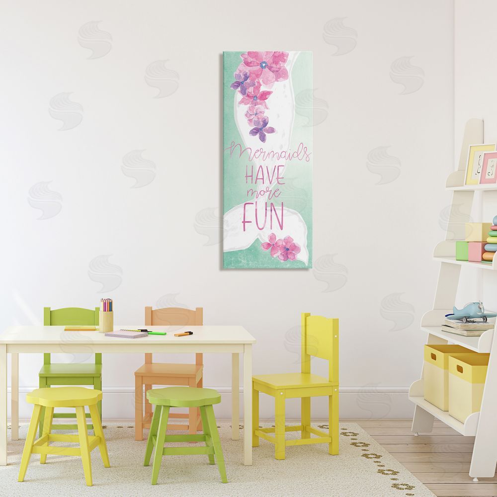 Yass Naffas Designs Mermaids Have More Fun Canvas Wall Art Print in Room
