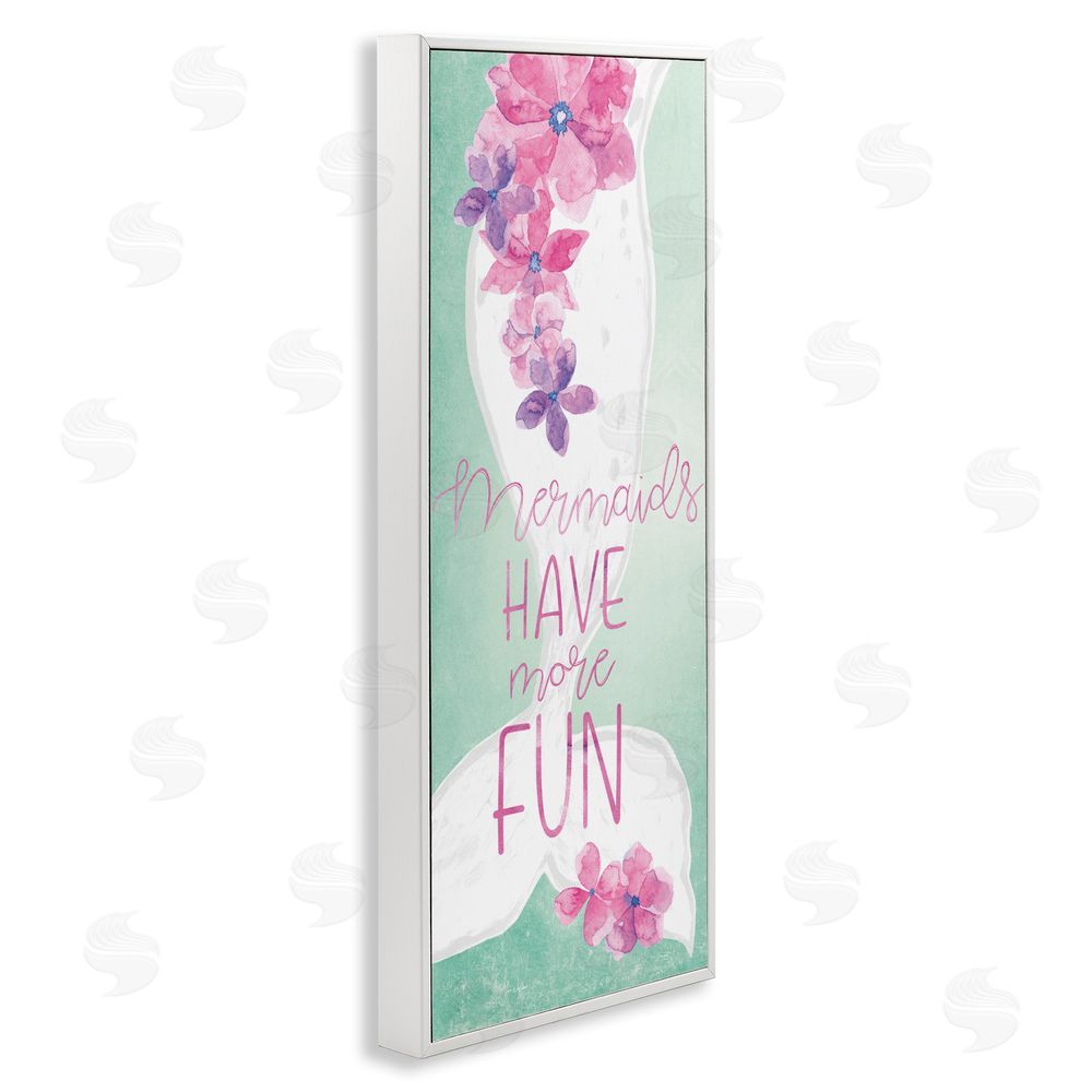 Yass Naffas Designs Mermaids Have More Fun White Framed Giclee Wall Art Print