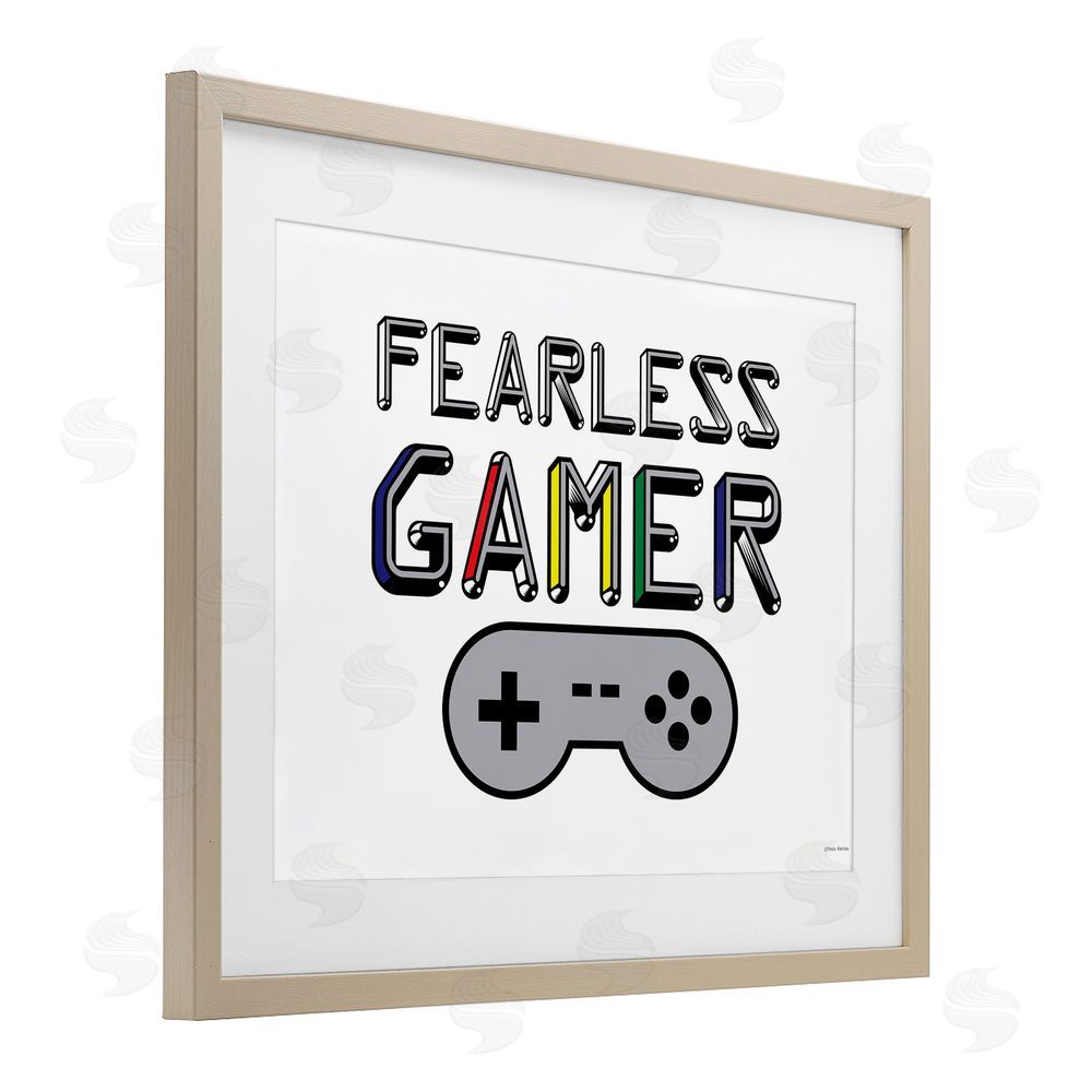 Yass Naffas Designs Fearless Gamer Retro Birch Framed Print Under Glass Wall Art
