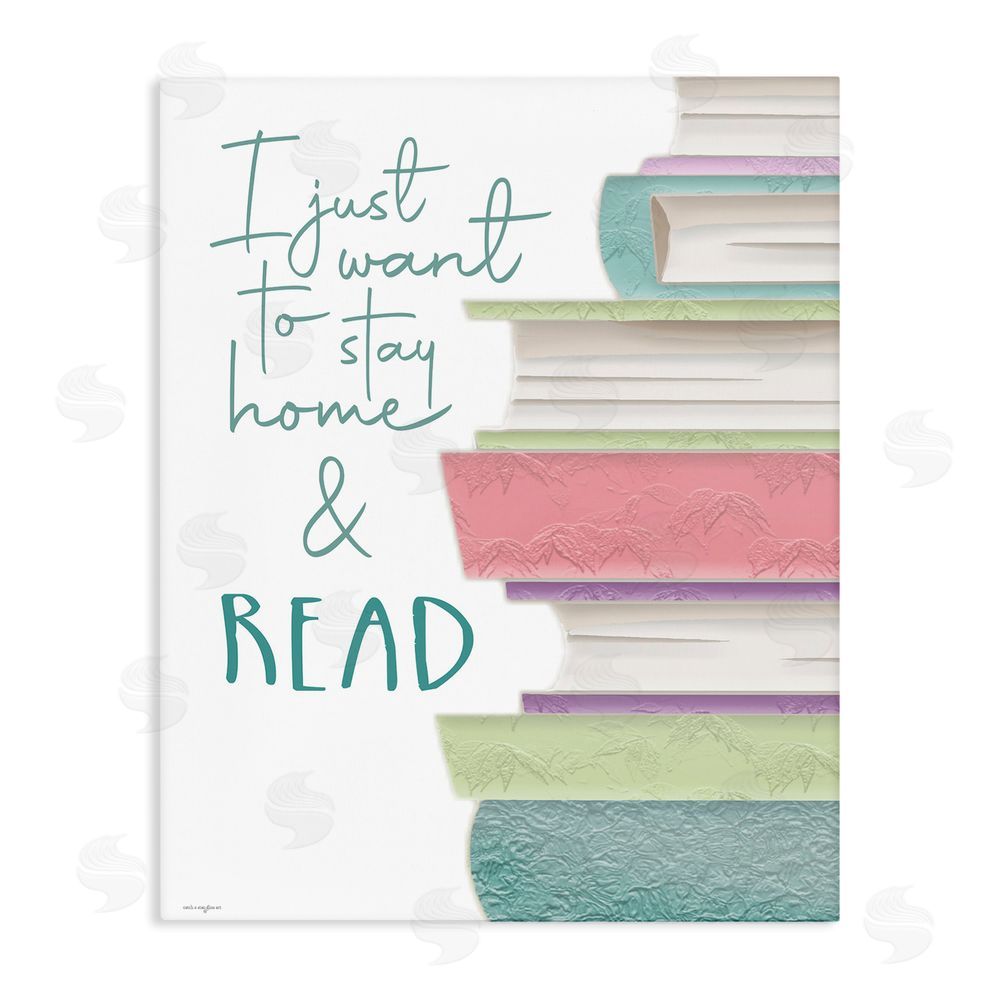 Seven Trees Design Stay Home & Read Stretched Canvas Wall Art Print