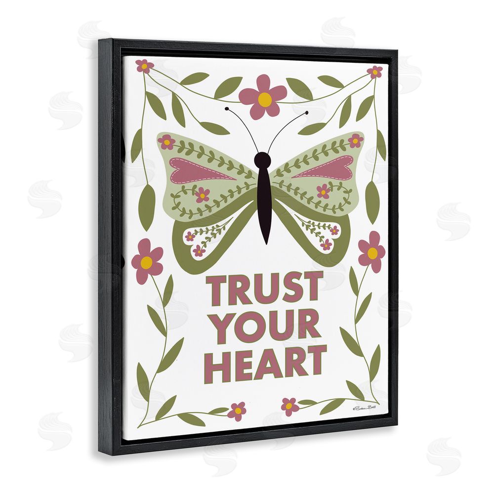 Susan Ball Trust Your Heart Symmetrical Black Floating Frame Canvas Wall Art Print