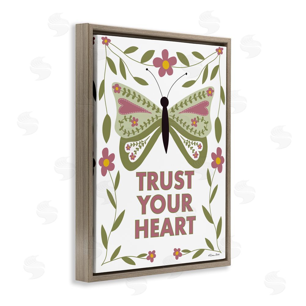 Susan Ball Trust Your Heart Symmetrical Brown Floating Frame Canvas Wall Art Print