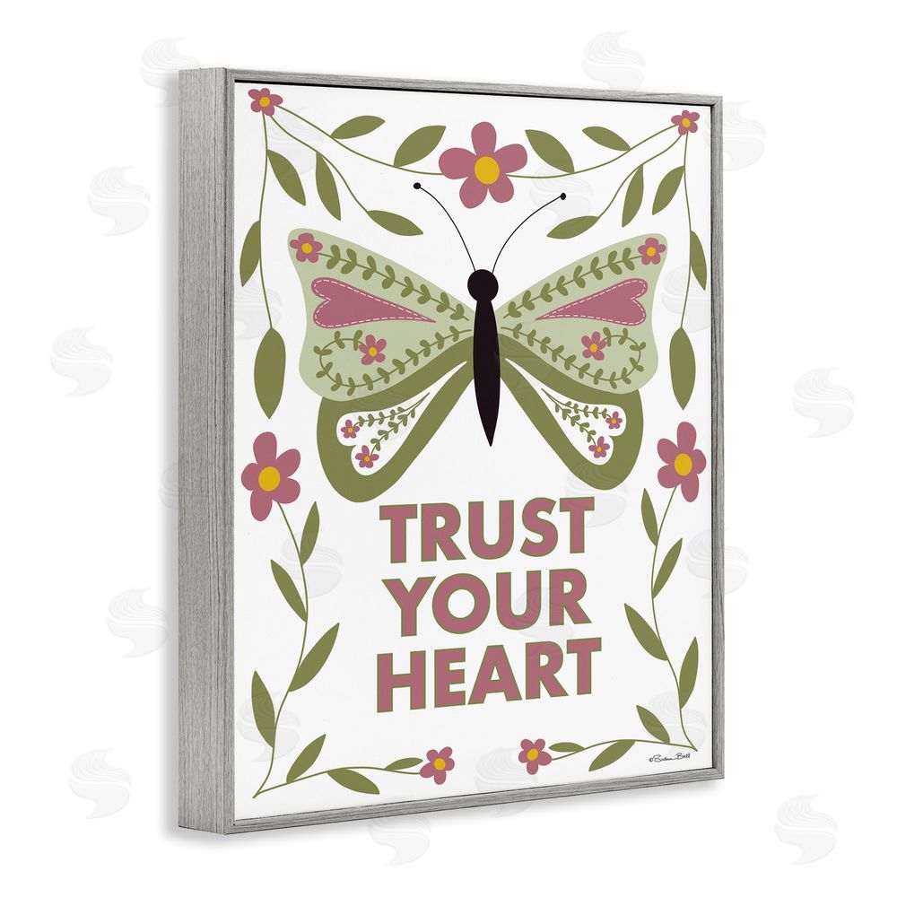 Susan Ball Trust Your Heart Symmetrical Gray Framed Giclee Wall Art Print
