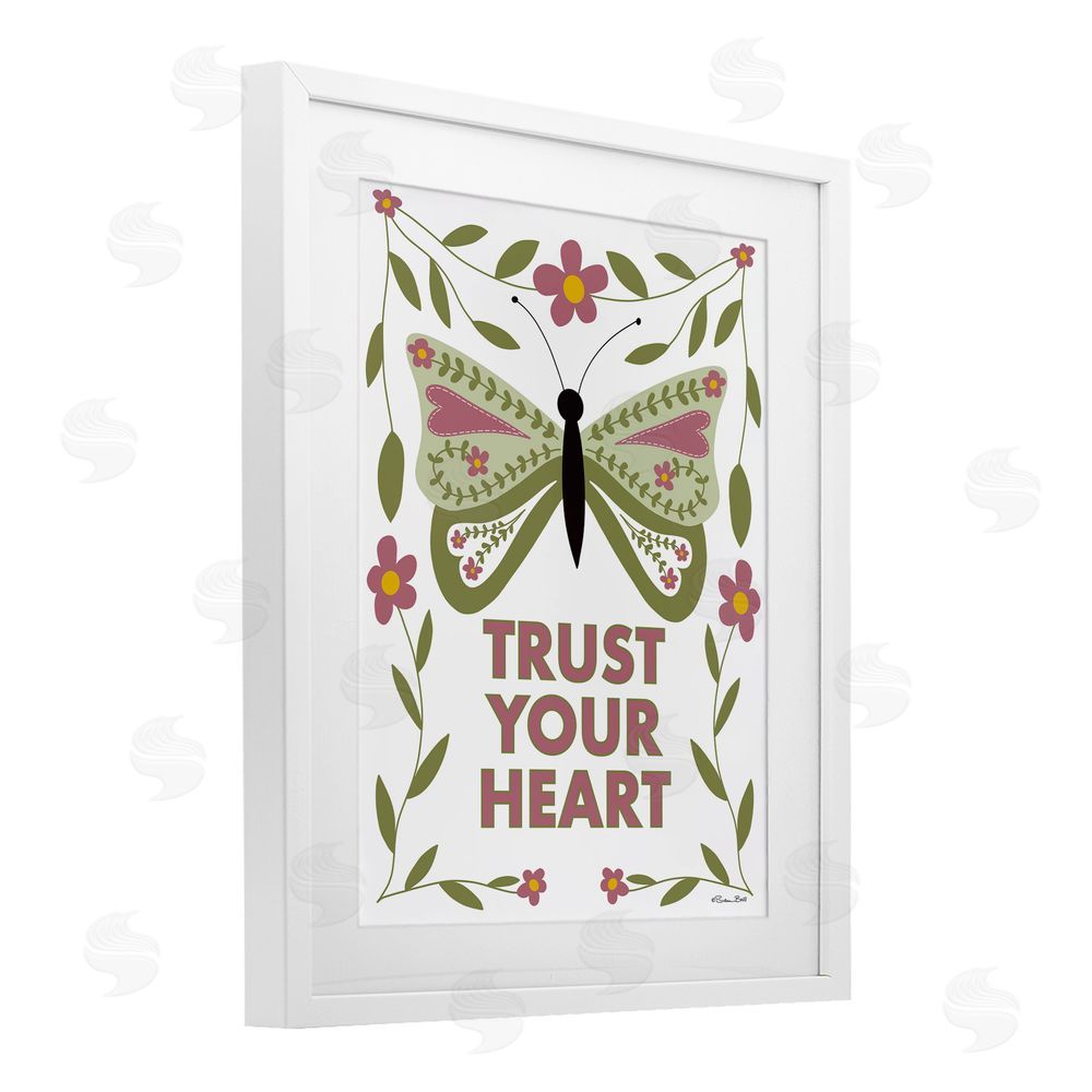 Susan Ball Trust Your Heart Symmetrical White Framed Print Under Glass Wall Art