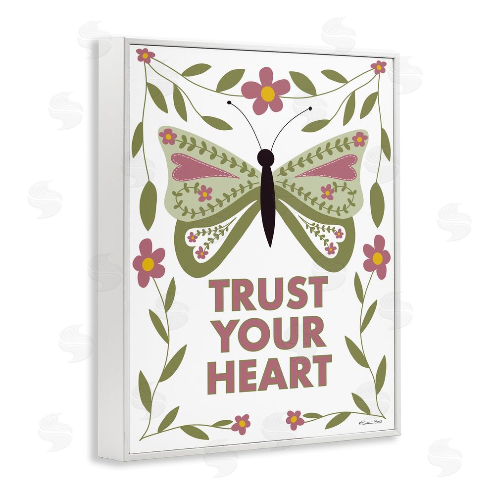Susan Ball Trust Your Heart Symmetrical White Framed Giclee Wall Art Print