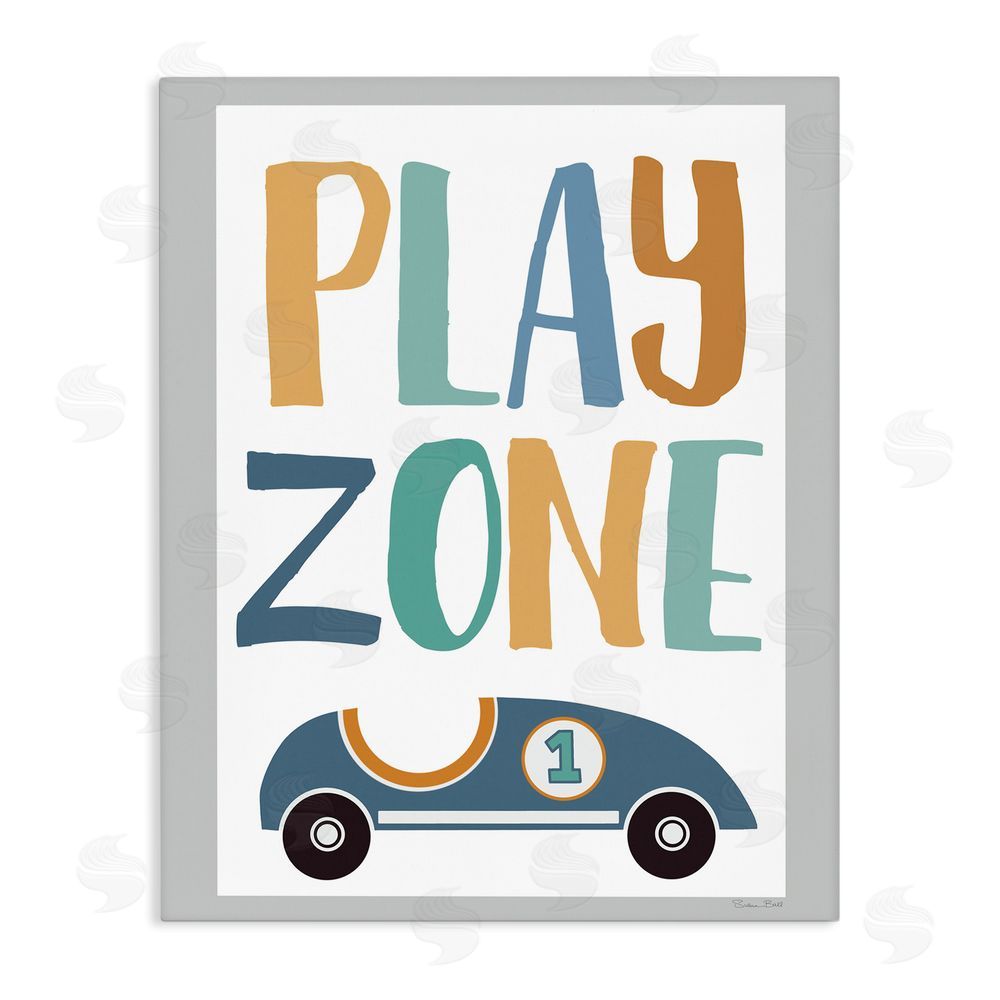 Susan Ball Play Zone Racecar Stretched Canvas Wall Art Print