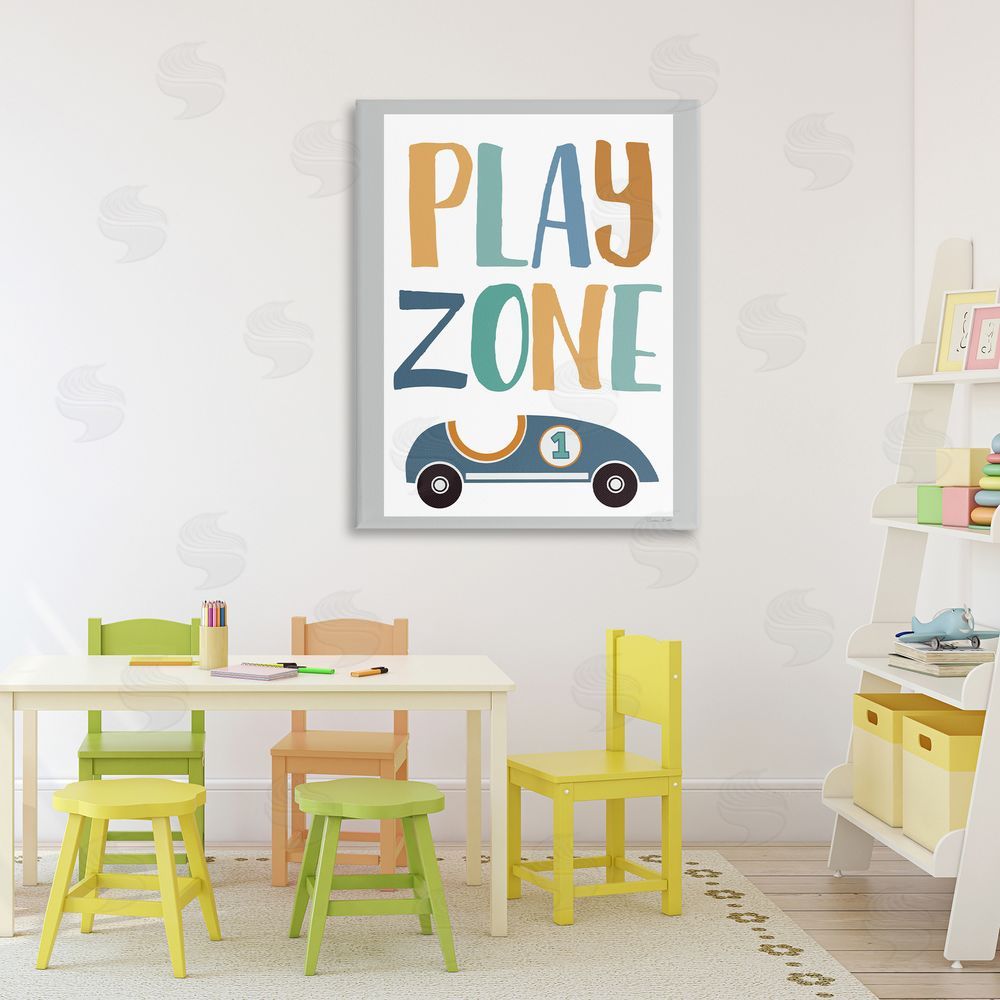 Susan Ball Play Zone Racecar Canvas Wall Art Print in Room