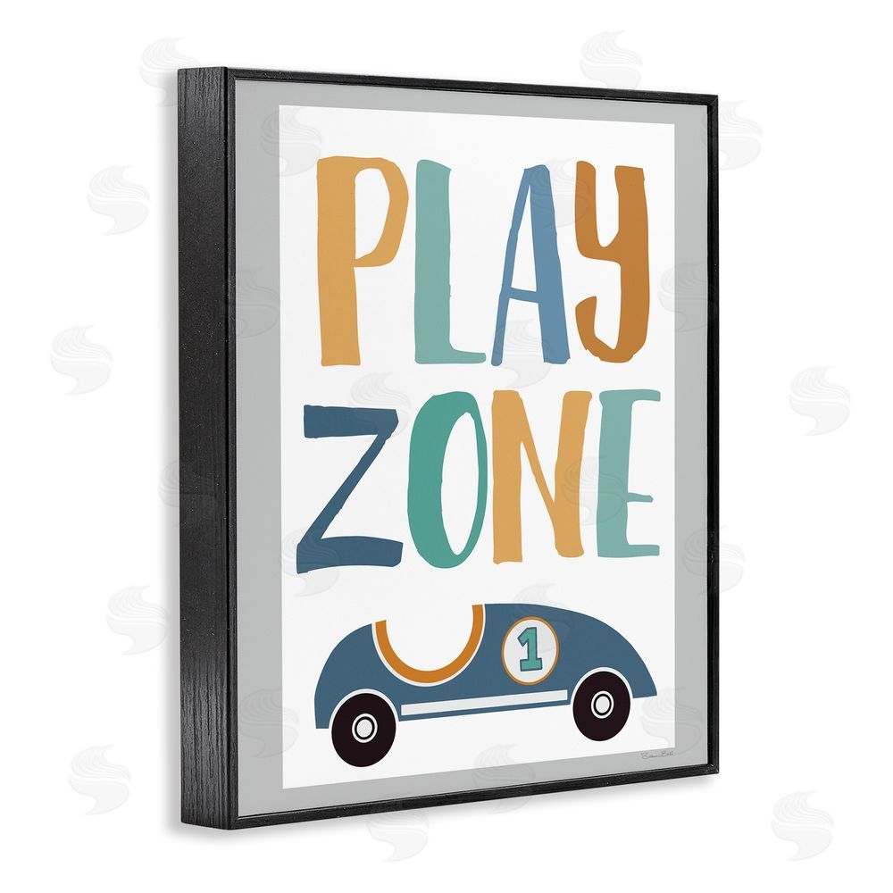 Susan Ball Play Zone Racecar Black Framed Giclee Wall Art Print