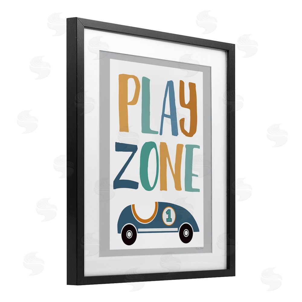 Susan Ball Play Zone Racecar Black Framed Print Under Glass Wall Art