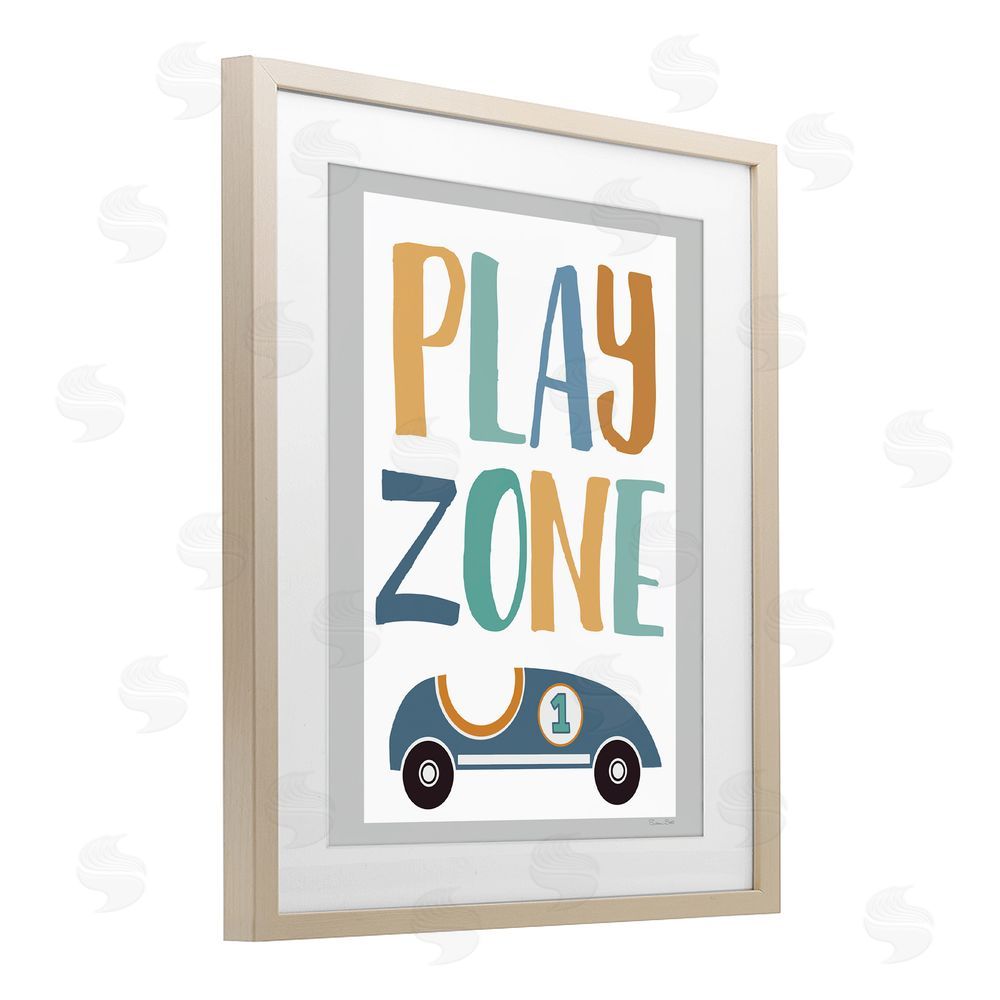 Susan Ball Play Zone Racecar Birch Framed Print Under Glass Wall Art