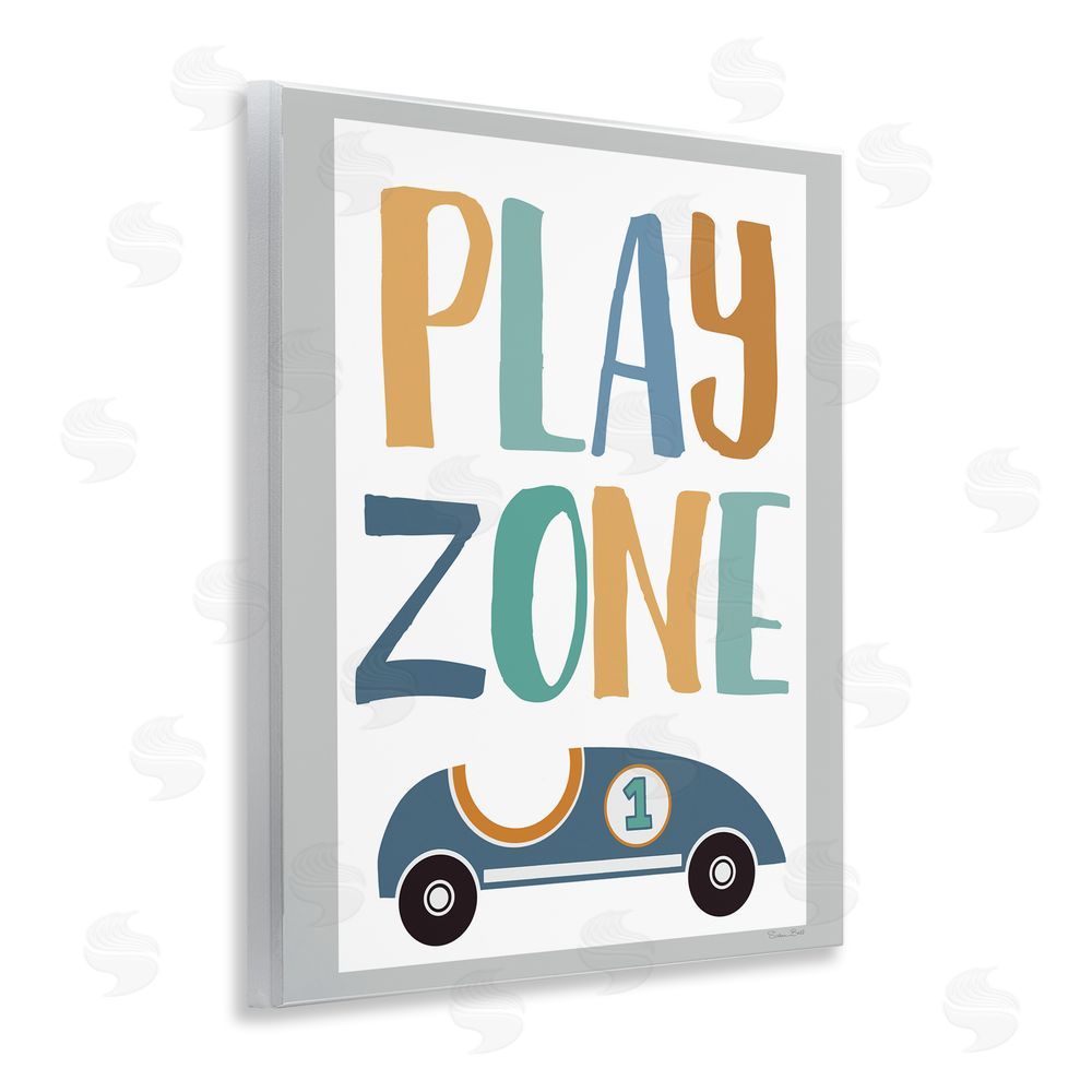 Susan Ball Play Zone Racecar Wall Plaque Art Print