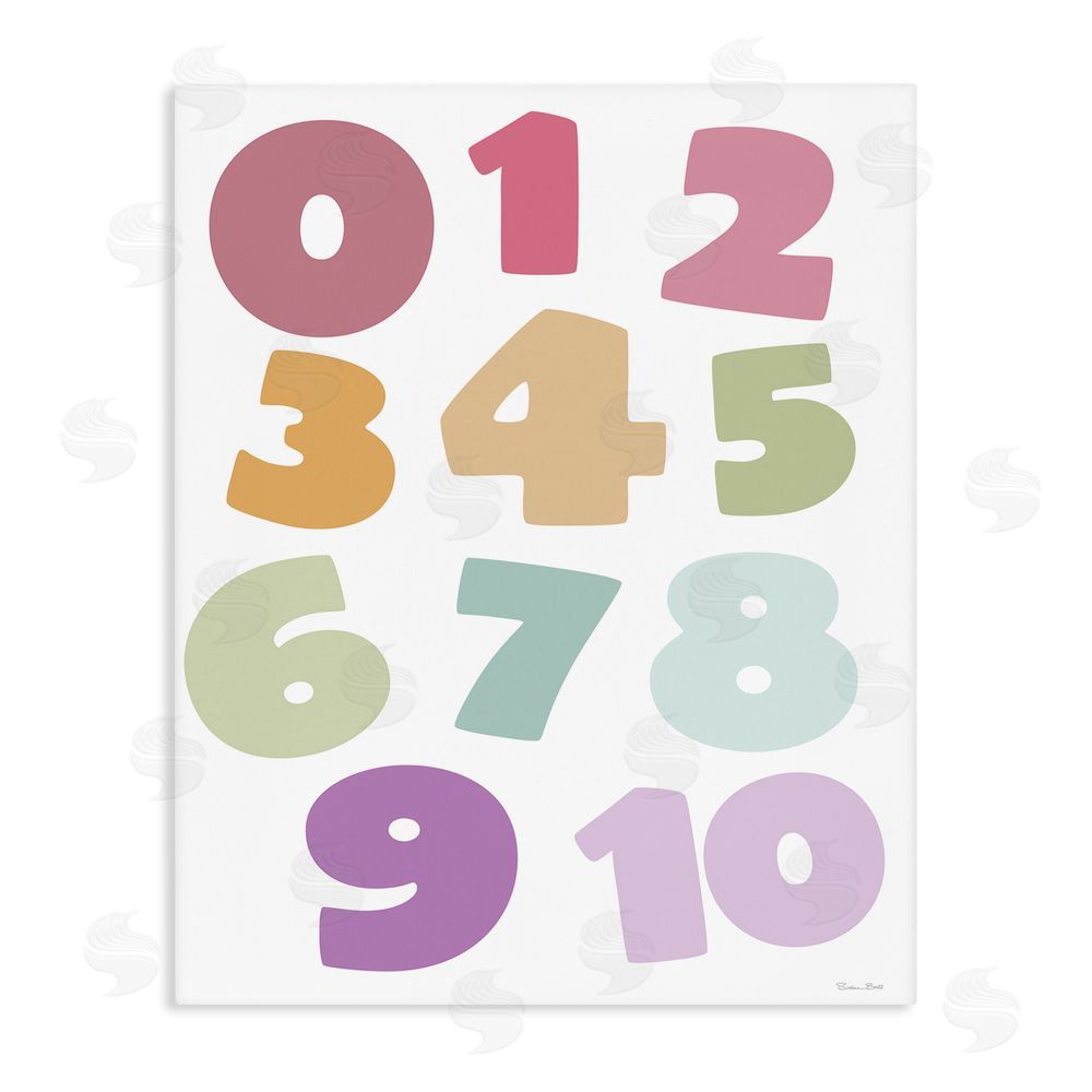 Susan Ball Muted Counting Numbers Stretched Canvas Wall Art Print