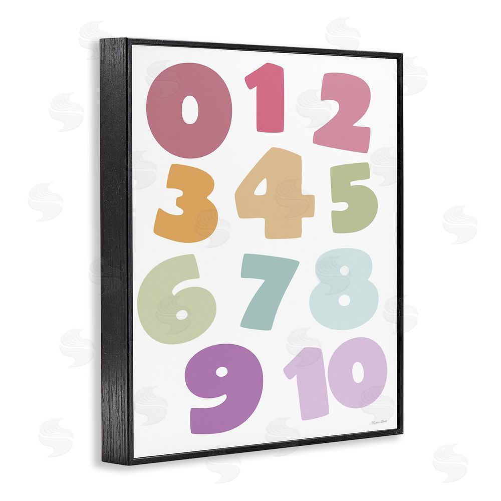 Susan Ball Muted Counting Numbers Black Framed Giclee Wall Art Print