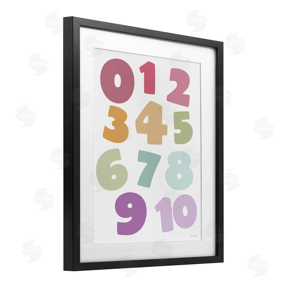 Susan Ball Muted Counting Numbers Black Framed Print Under Glass Wall Art