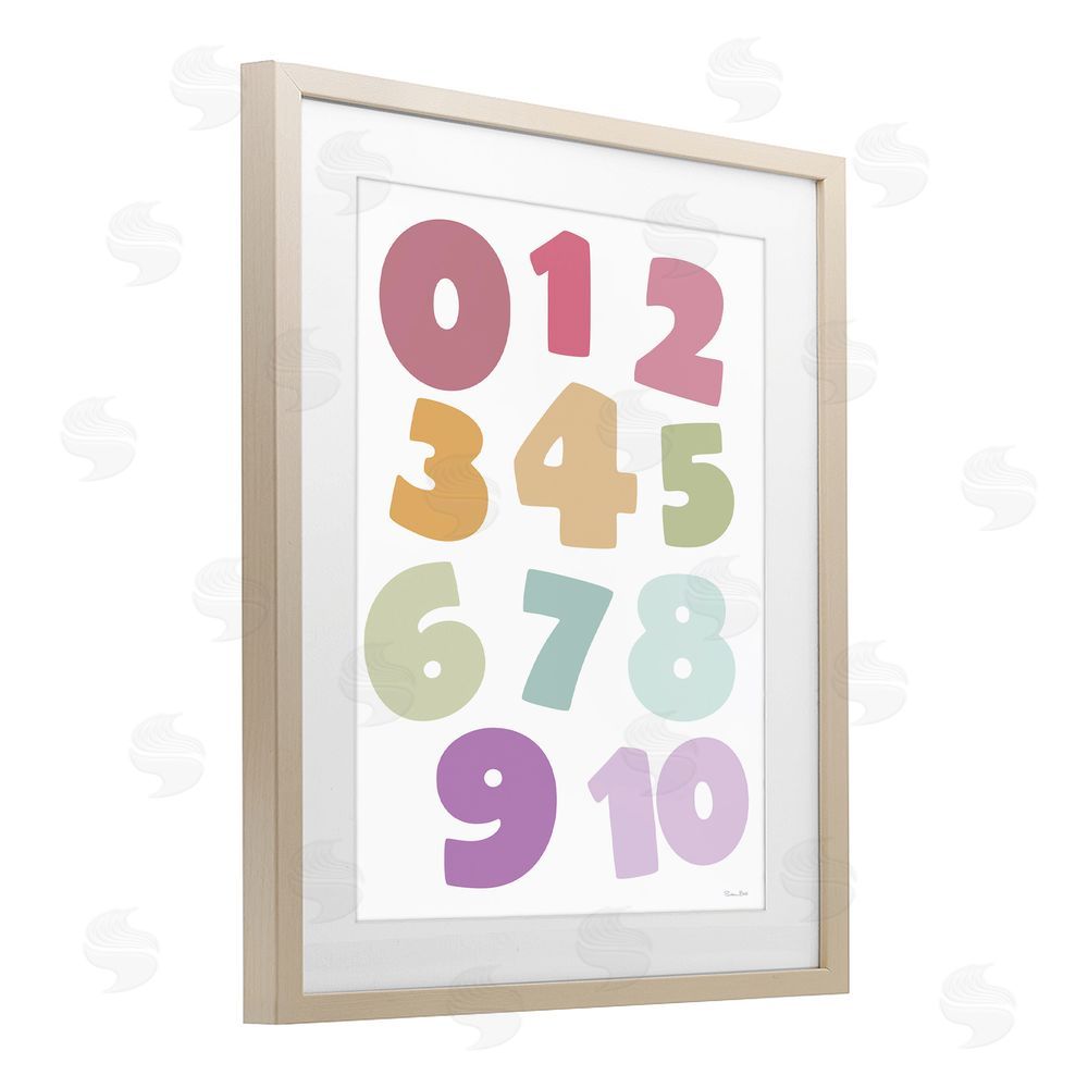 Susan Ball Muted Counting Numbers Birch Framed Print Under Glass Wall Art