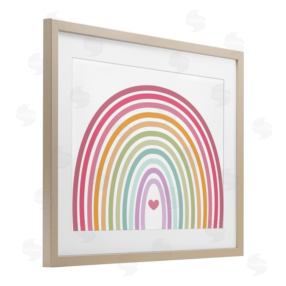 Susan Ball Rainbow Love & Heart Birch Framed Print Under Glass Wall Art