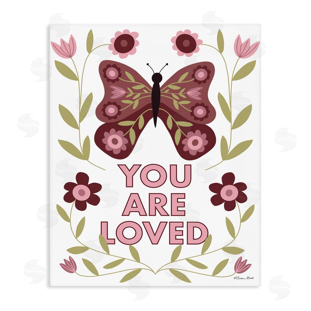 Susan Ball You Are Loved Symmetrical Stretched Canvas Wall Art Print
