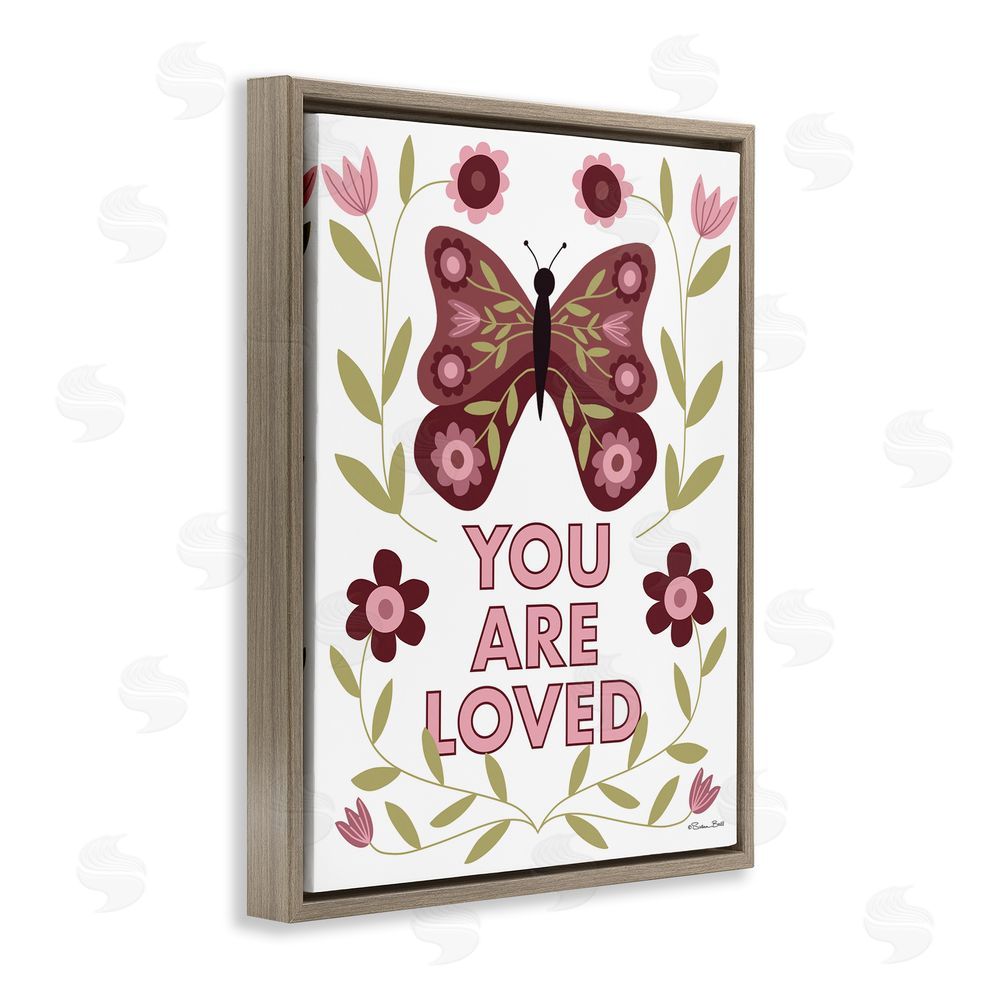 Susan Ball You Are Loved Symmetrical Brown Floating Frame Canvas Wall Art Print