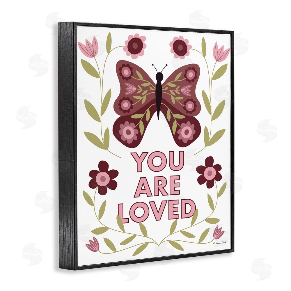 Susan Ball You Are Loved Symmetrical Black Framed Giclee Wall Art Print