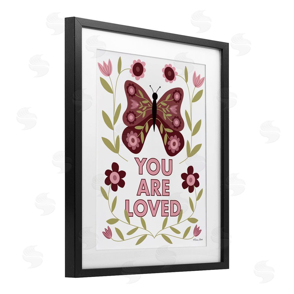 Susan Ball You Are Loved Symmetrical Black Framed Print Under Glass Wall Art