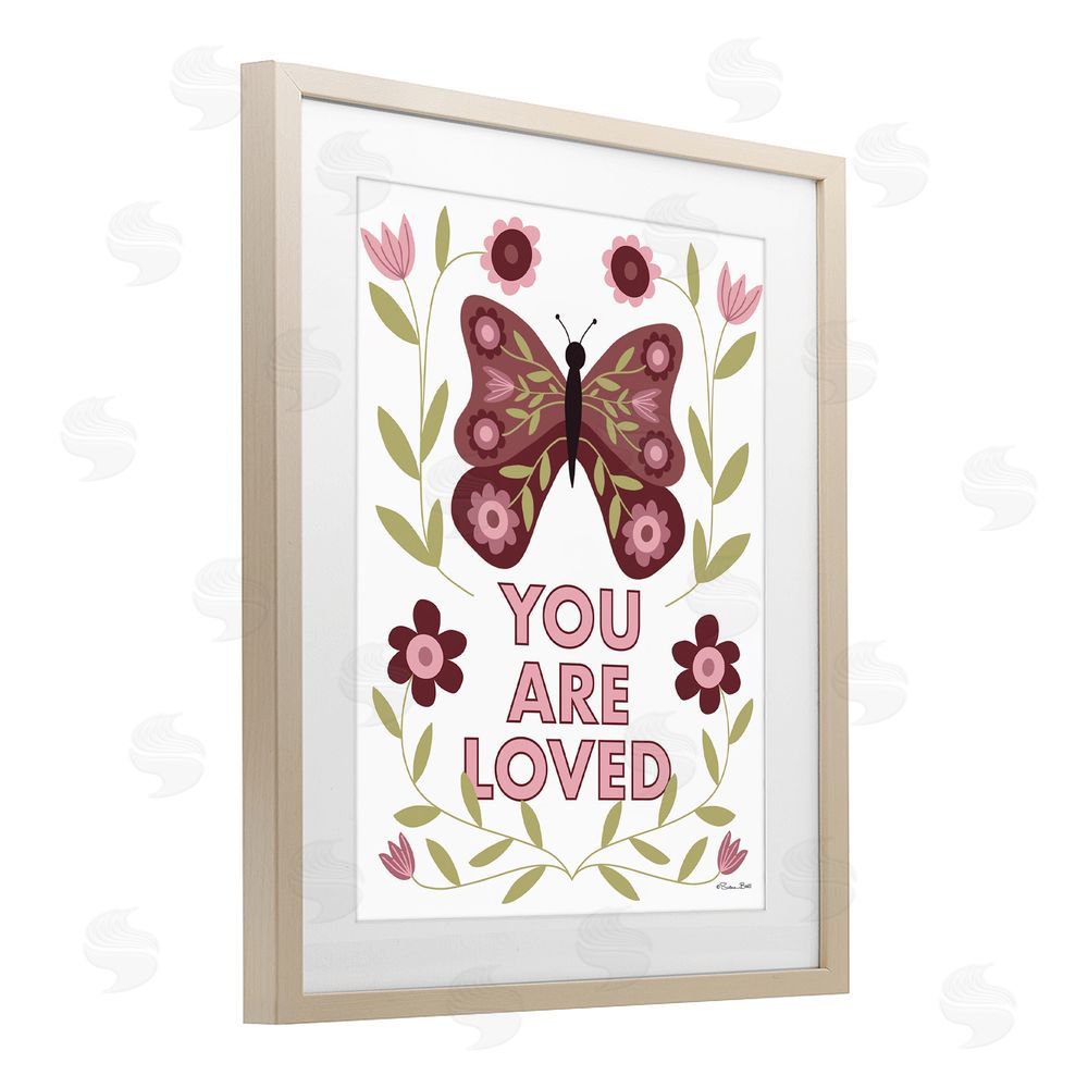 Susan Ball You Are Loved Symmetrical Birch Framed Print Under Glass Wall Art