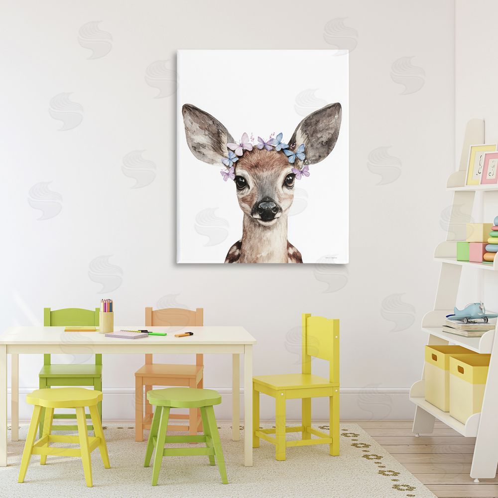 Svetlana Aleynikova Fawn & Butterfly Wings Canvas Wall Art Print in Room