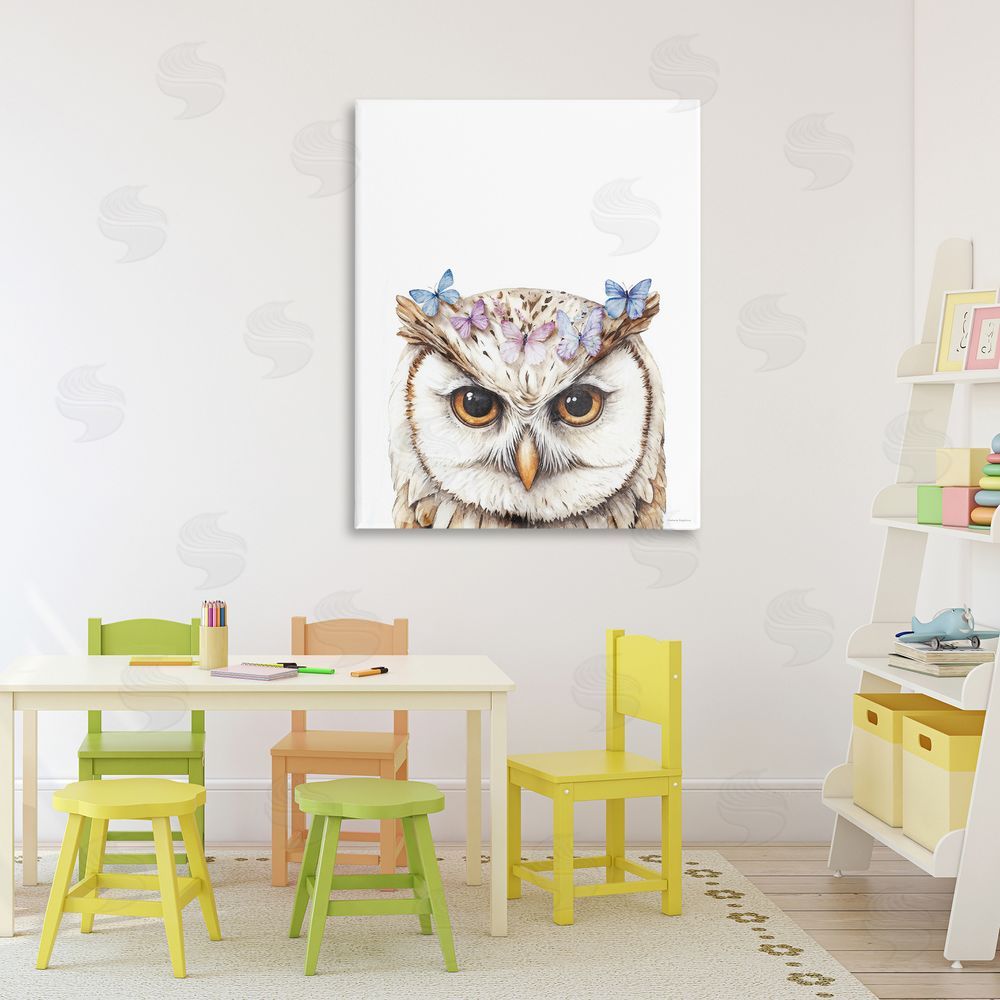 Svetlana Aleynikova Owl & Butterfly Wings Canvas Wall Art Print in Room