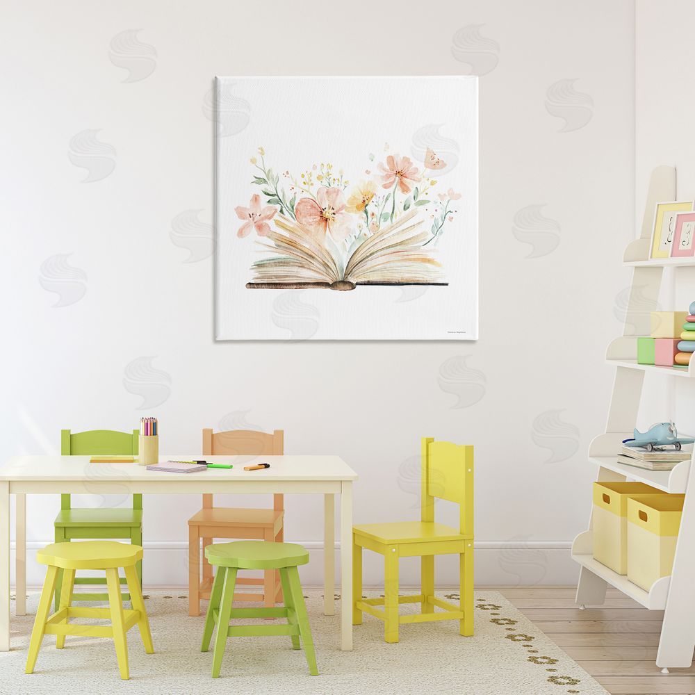 Svetlana Aleynikova Floral Flourishing Words Canvas Wall Art Print in Room