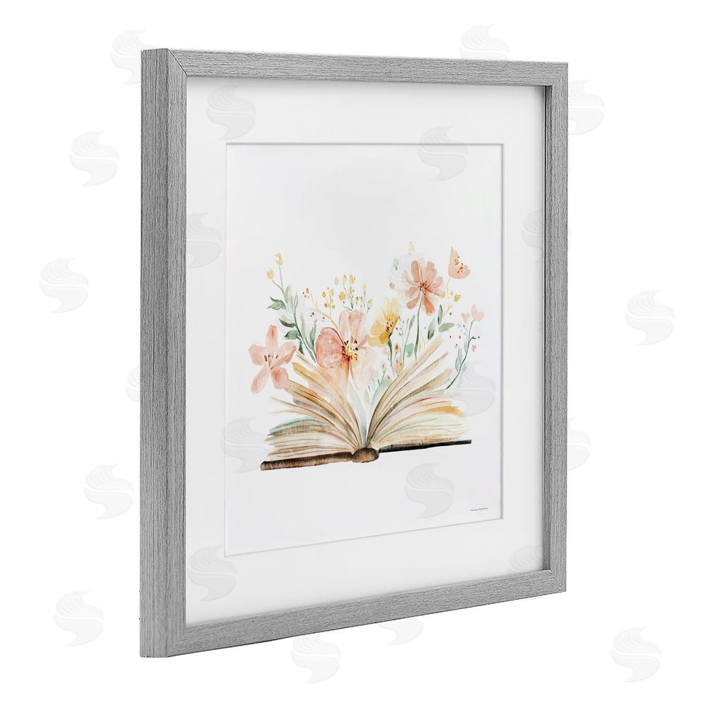 Svetlana Aleynikova Floral Flourishing Words Gray Framed Print Under Glass Wall Art