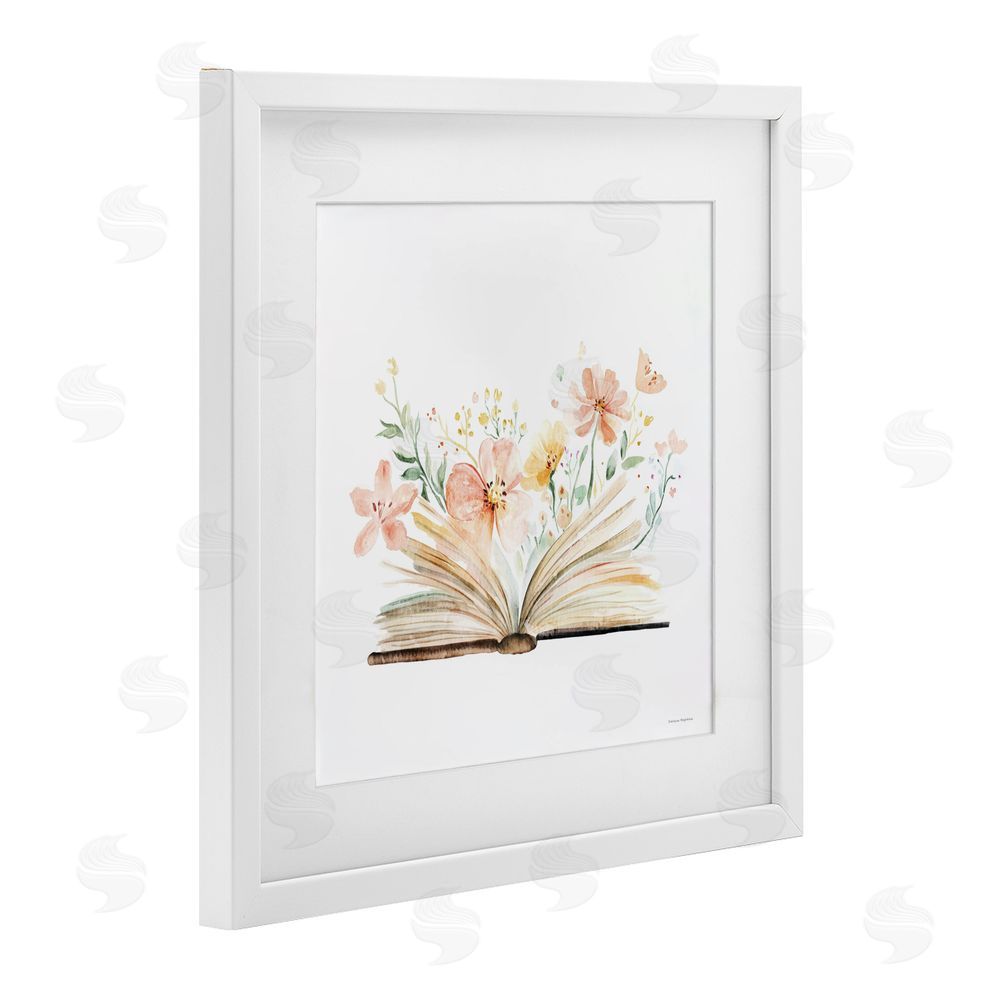 Svetlana Aleynikova Floral Flourishing Words White Framed Print Under Glass Wall Art