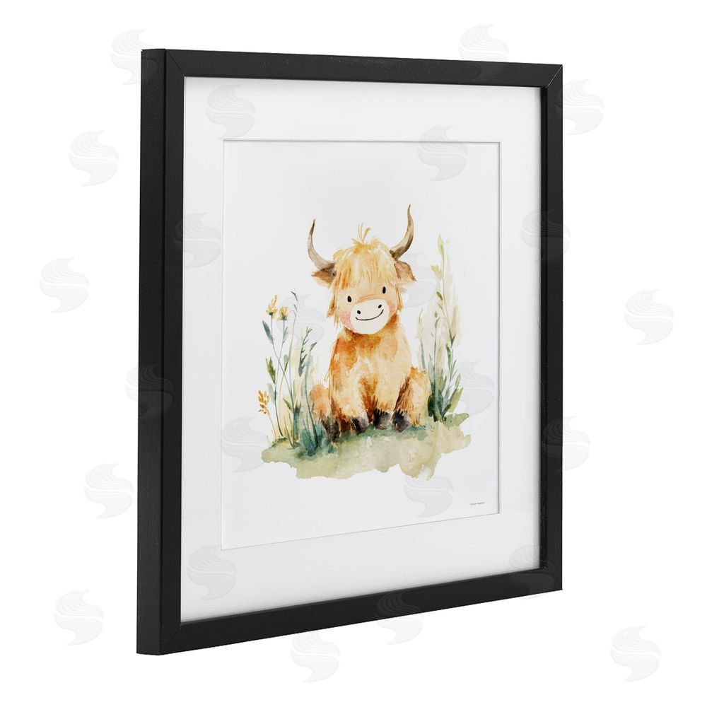 Svetlana Aleynikova Little Highland Calf Black Framed Print Under Glass Wall Art