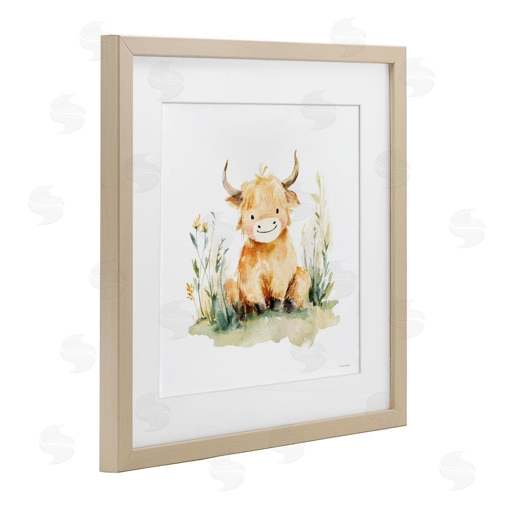 Svetlana Aleynikova Little Highland Calf Birch Framed Print Under Glass Wall Art