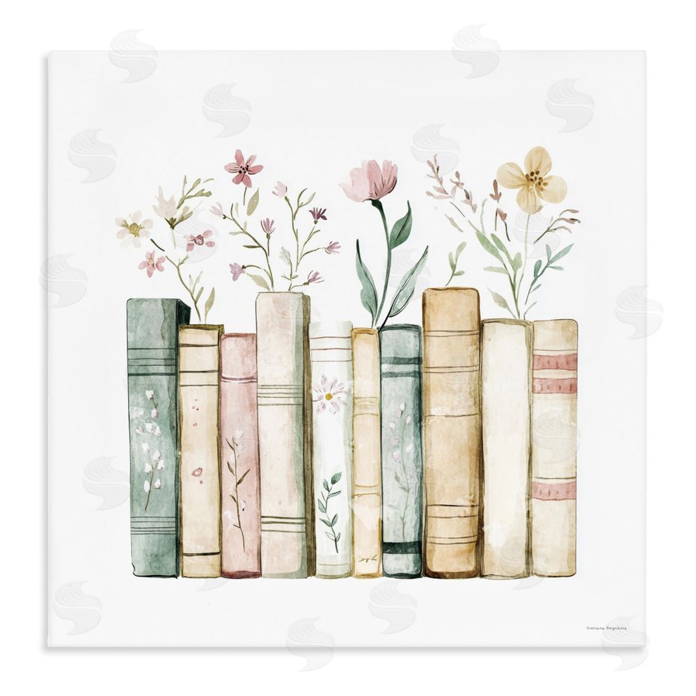 Svetlana Aleynikova Floral Stories Library Stretched Canvas Wall Art Print