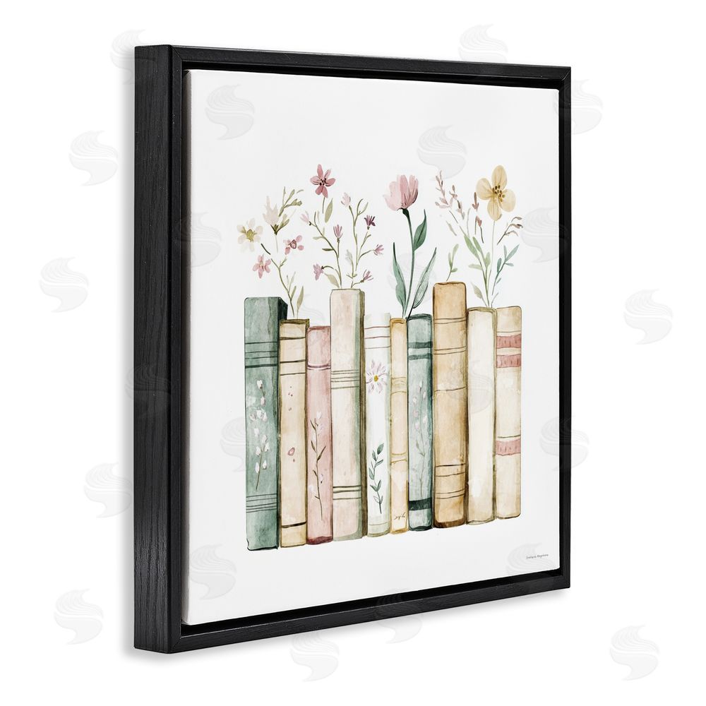 Svetlana Aleynikova Floral Stories Library Black Floating Frame Canvas Wall Art Print
