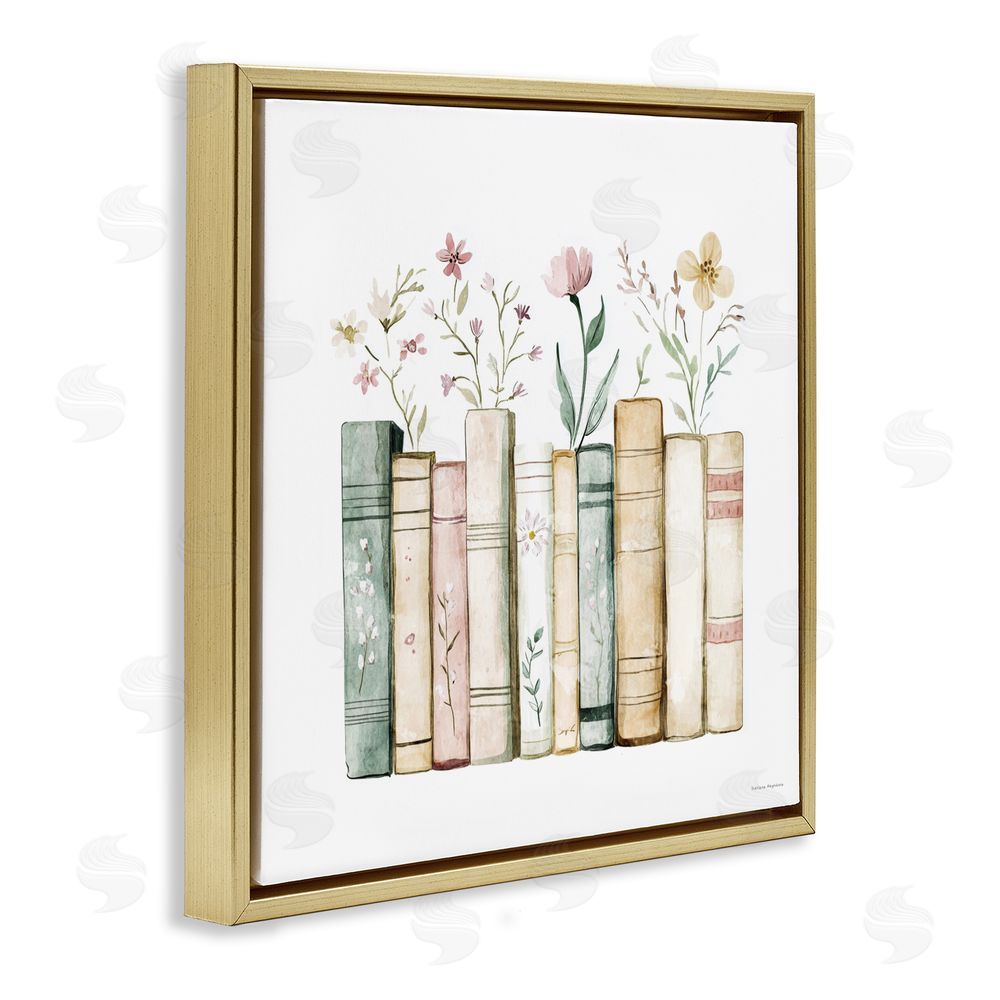 Svetlana Aleynikova Floral Stories Library Gold Floating Frame Canvas Wall Art Print