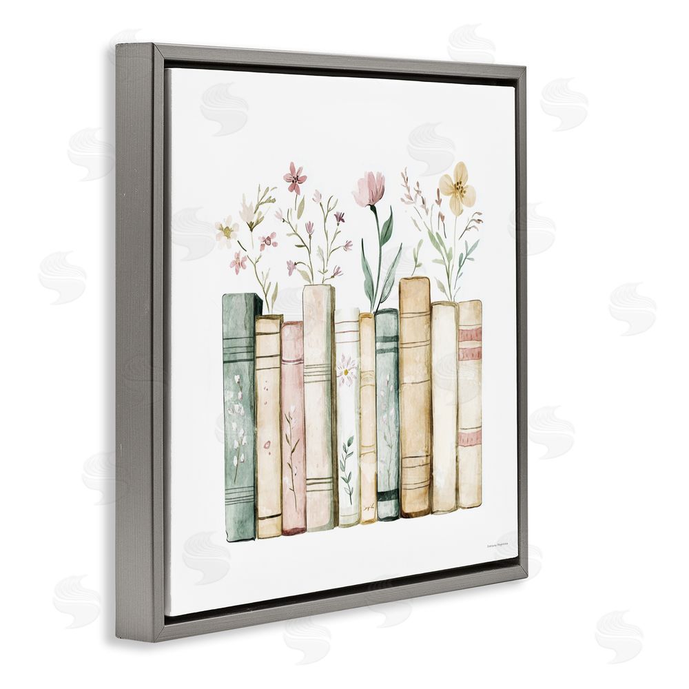 Svetlana Aleynikova Floral Stories Library Gray Floating Frame Canvas Wall Art Print