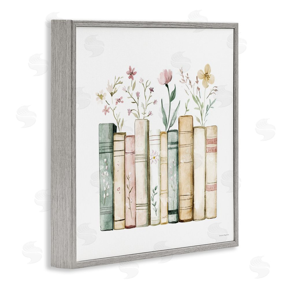Svetlana Aleynikova Floral Stories Library Gray Framed Giclee Wall Art Print