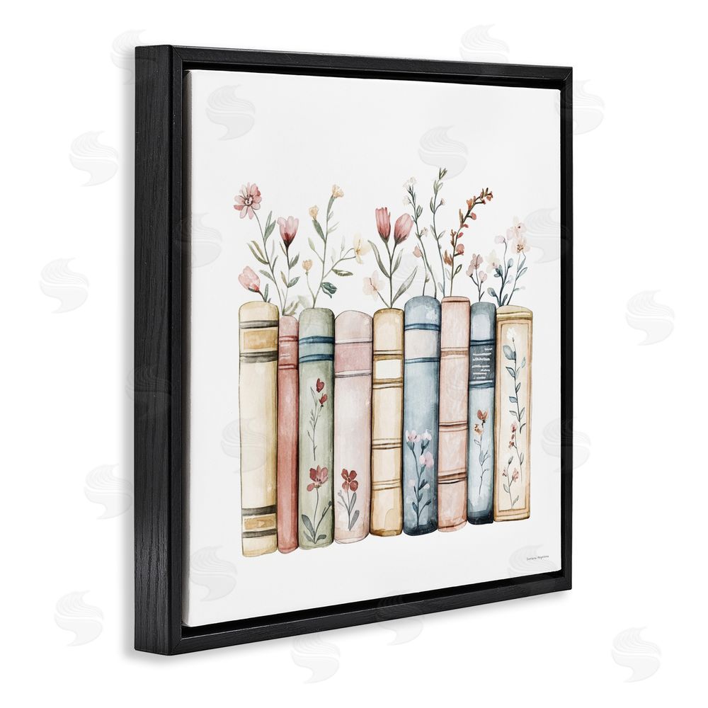 Svetlana Aleynikova Words That Blossom Black Floating Frame Canvas Wall Art Print
