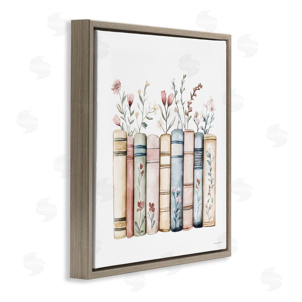 Svetlana Aleynikova Words That Blossom Brown Floating Frame Canvas Wall Art Print